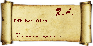 Rábai Alba névjegykártya